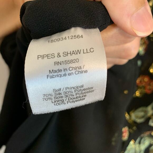 Veronica Beard Robin Black Floral Metallic Foil Mini Dress - Picture 7 of 11